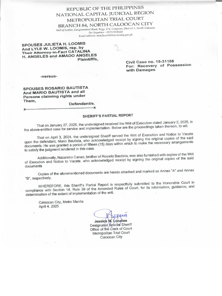 Sheriff's PArtial Report | PDF