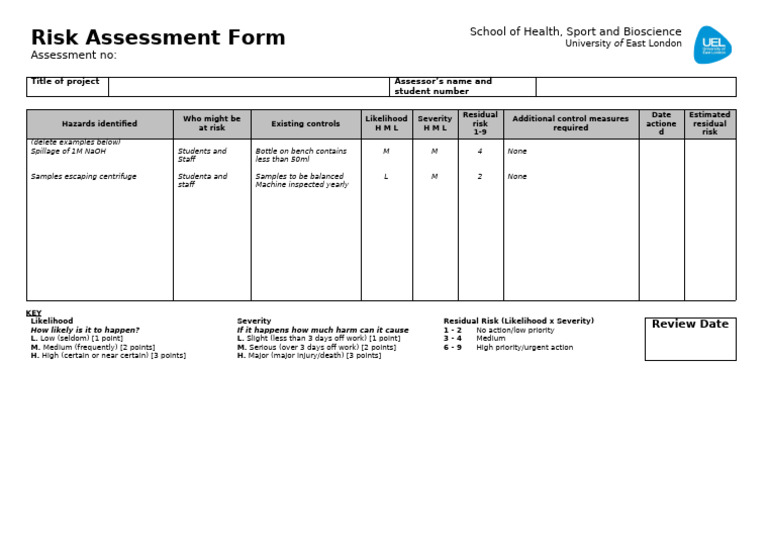 Health Risk Assessment Template | PDF | Risk | Risk Assessment