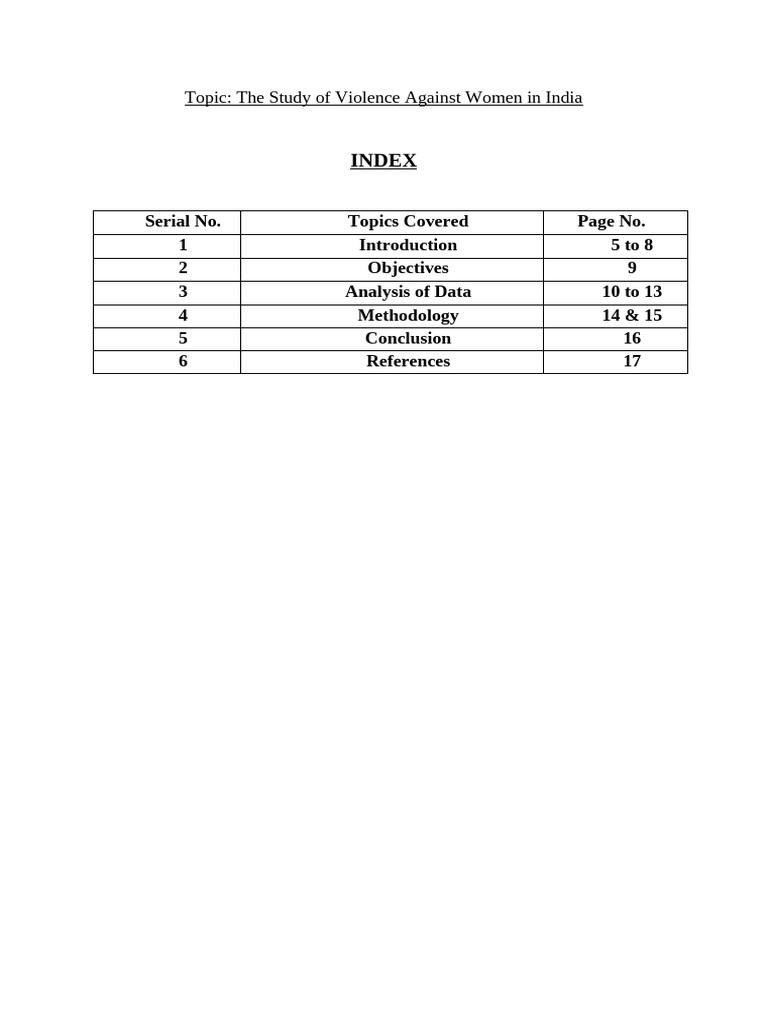Violence Against Women in India: A Study | PDF | Violence | Violence ...