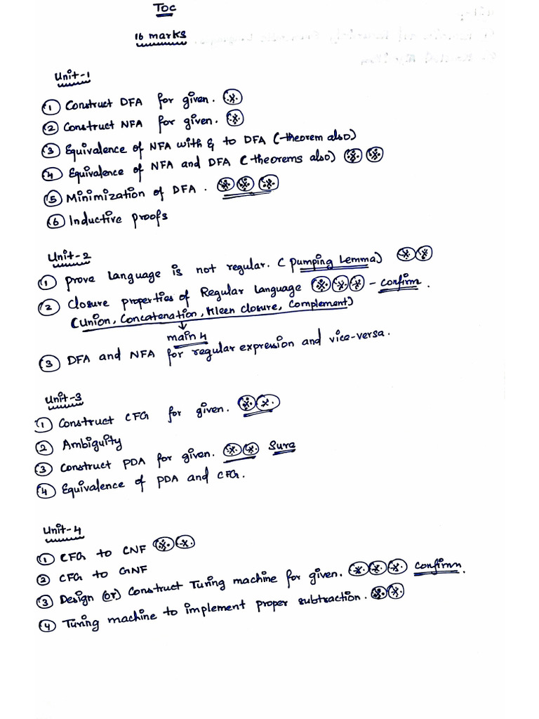 Toc Imp 16marks | PDF