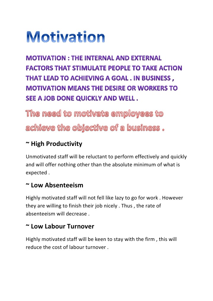 Benefits of Motivated Employees | PDF | Business