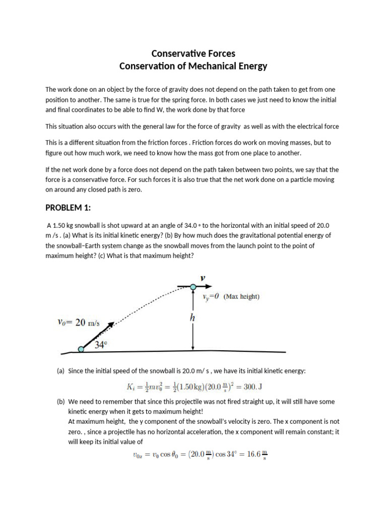 Understanding Conservative Forces in Physics | PDF | Force | Potential ...