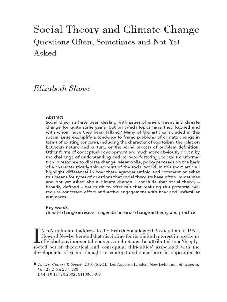 Social Theory's Role in Climate Change | PDF | Theory | Science