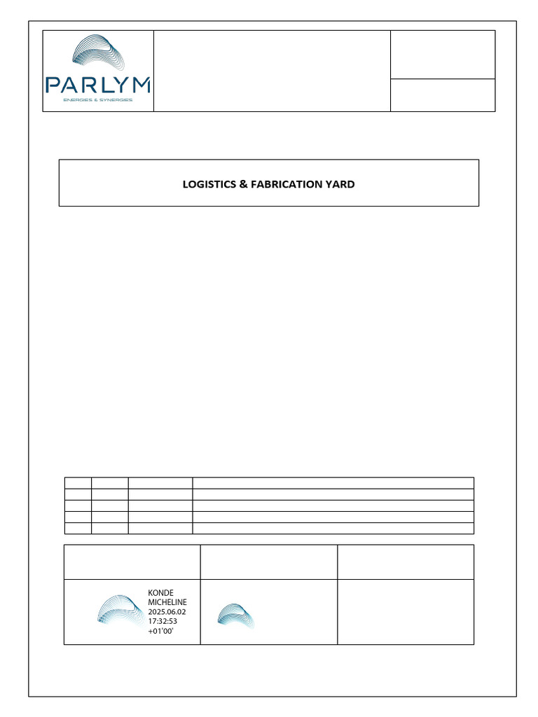 Logistics Fabrication Yard Document System | PDF | Specification ...