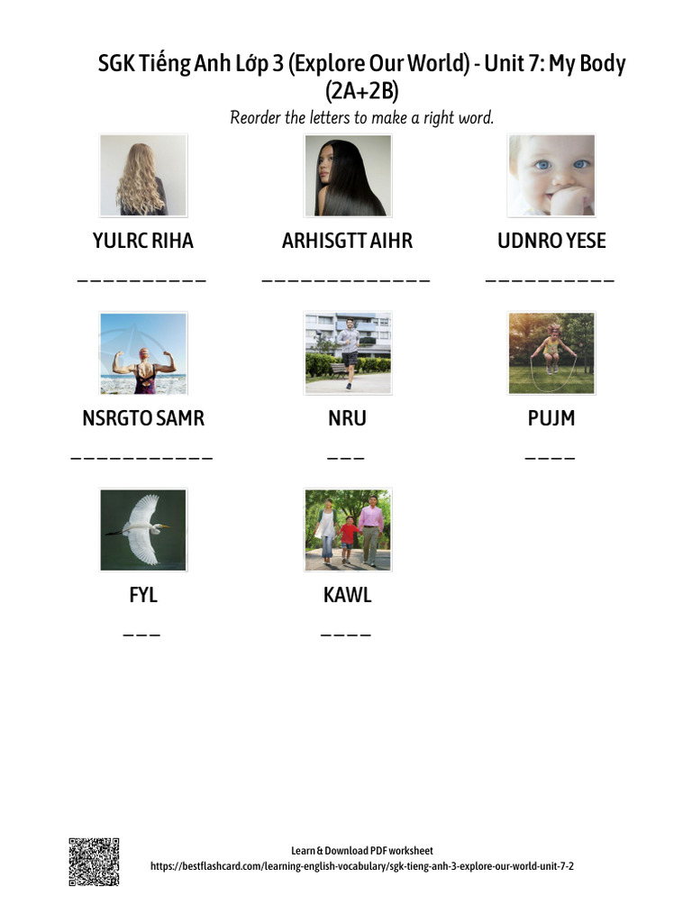 SGK Tiếng Anh Lớp 3 (Explore Our World) - Unit 7: My Body (2A+2B) | PDF