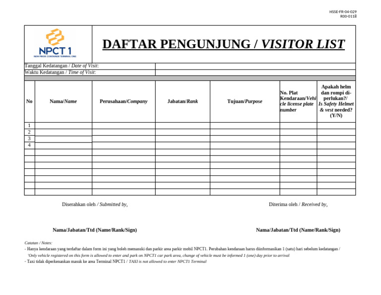 Visitor Form | PDF