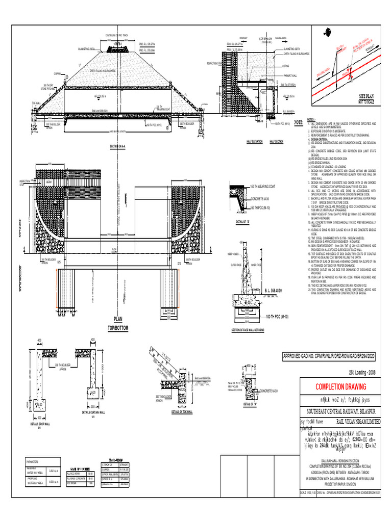 Completion Drawing for RCC Box Bridge 294 | PDF | Concrete | Real Estate