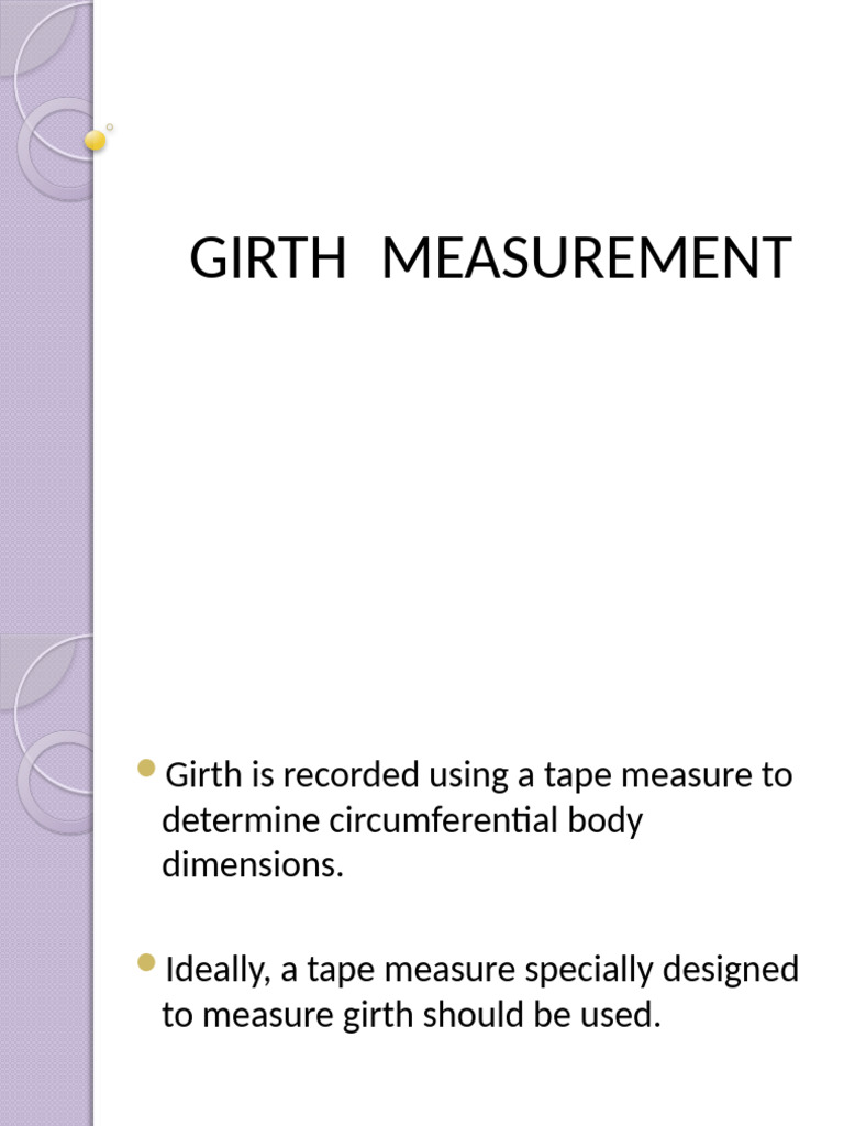 Girth Measurement Techniques and Guidelines | PDF
