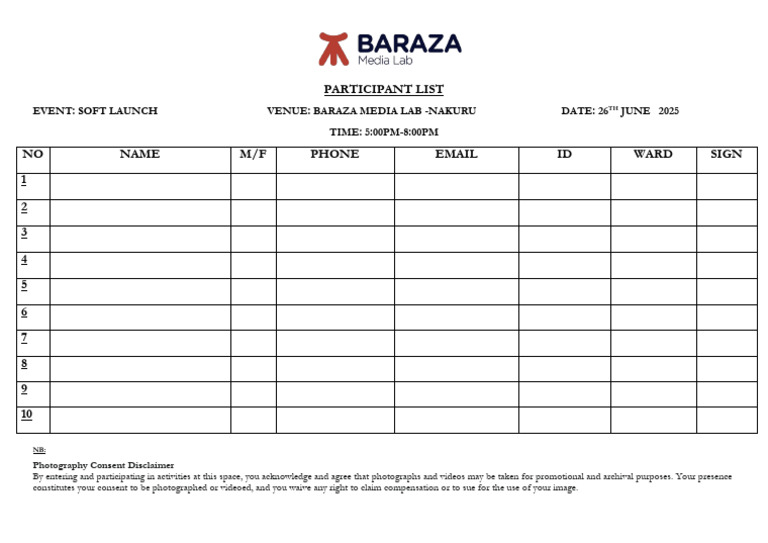Participant List for Soft Launch Event | PDF