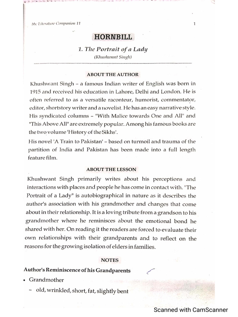 CH 1. Portrait of A Lady Notes XI | PDF