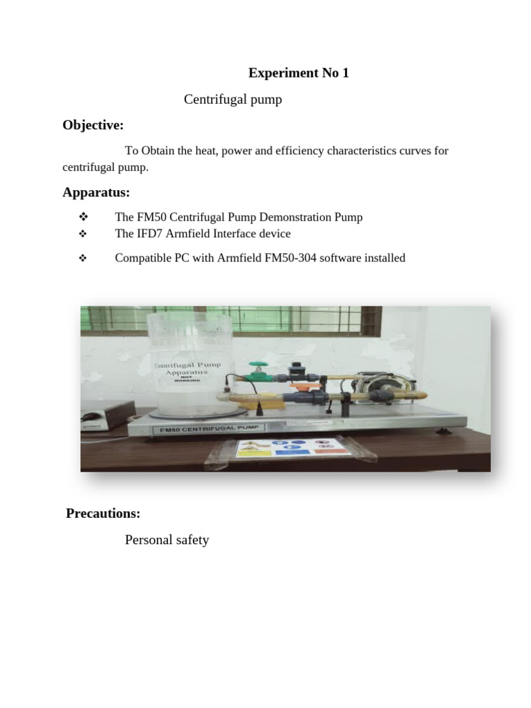 Centrifugal Pump Efficiency Analysis | PDF