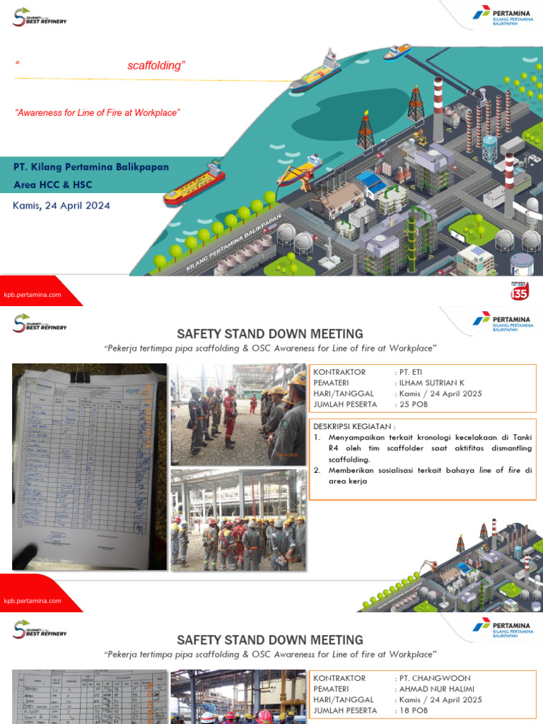 Safety Stand Down Pertamina 2025 | PDF