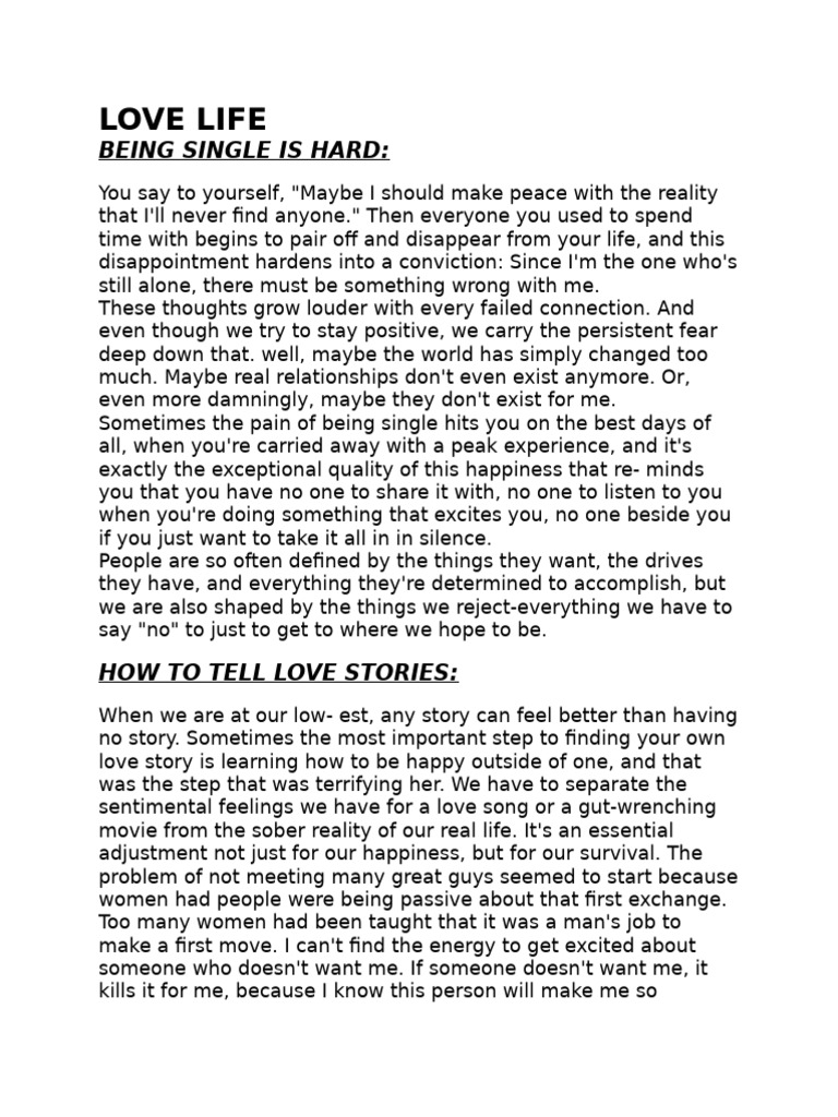 Love Life | PDF | Happiness | Love