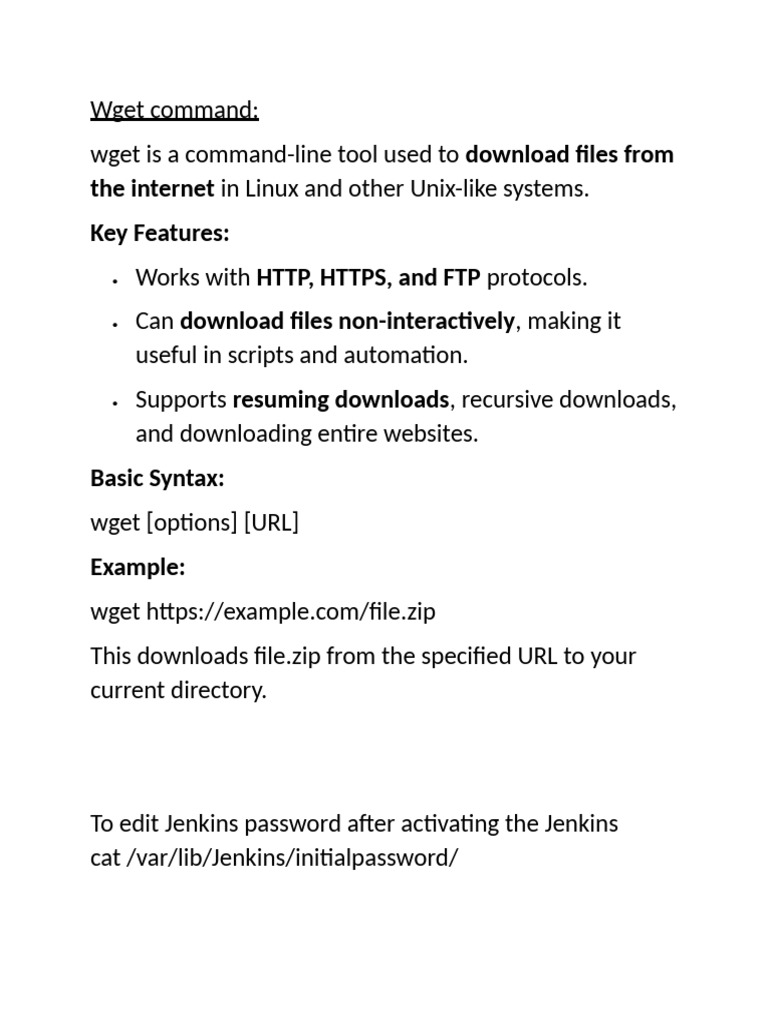 Wget Command Guide for Linux Users | PDF