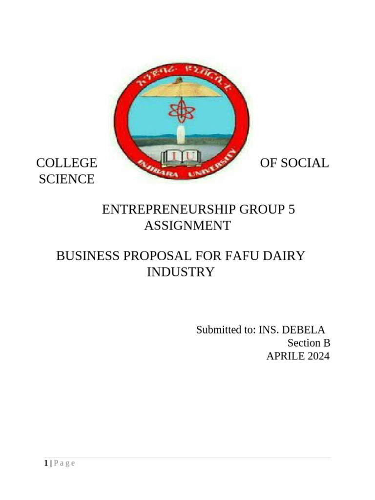 Fafu Dairy Business Proposal | PDF | Cheese | Milk