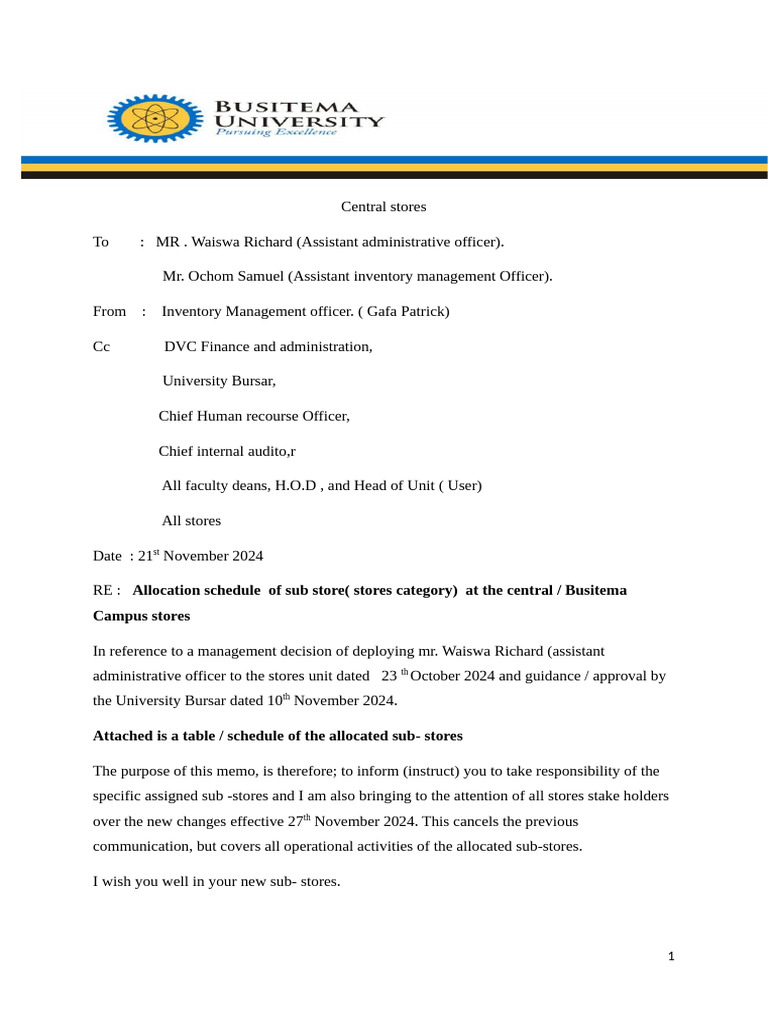 Final Alocation of Sub Stores | PDF