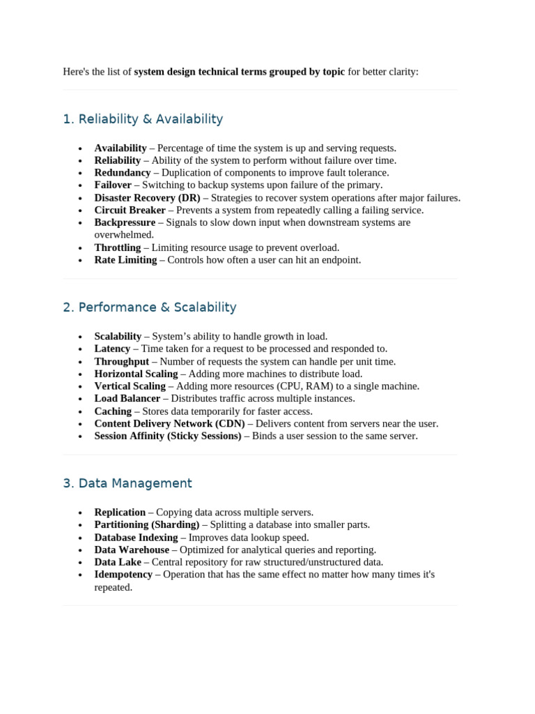 System Design Terms Explained | PDF | Load Balancing (Computing ...
