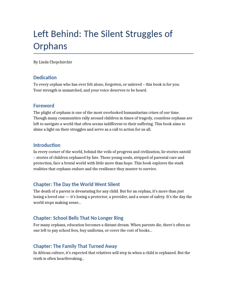 Orphans' Silent Struggles Unveiled | PDF