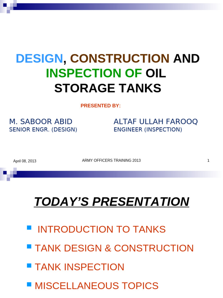 Oil Storage Tanks: Design & Inspection Guide | PDF | Mechanical Engineering