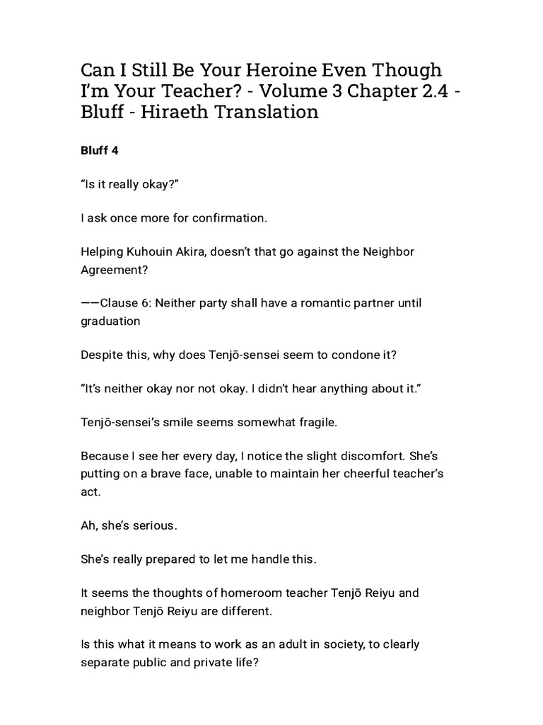 Can I Still Be Your Heroine Even Though I'm Your Teacher - Hiraeth ...