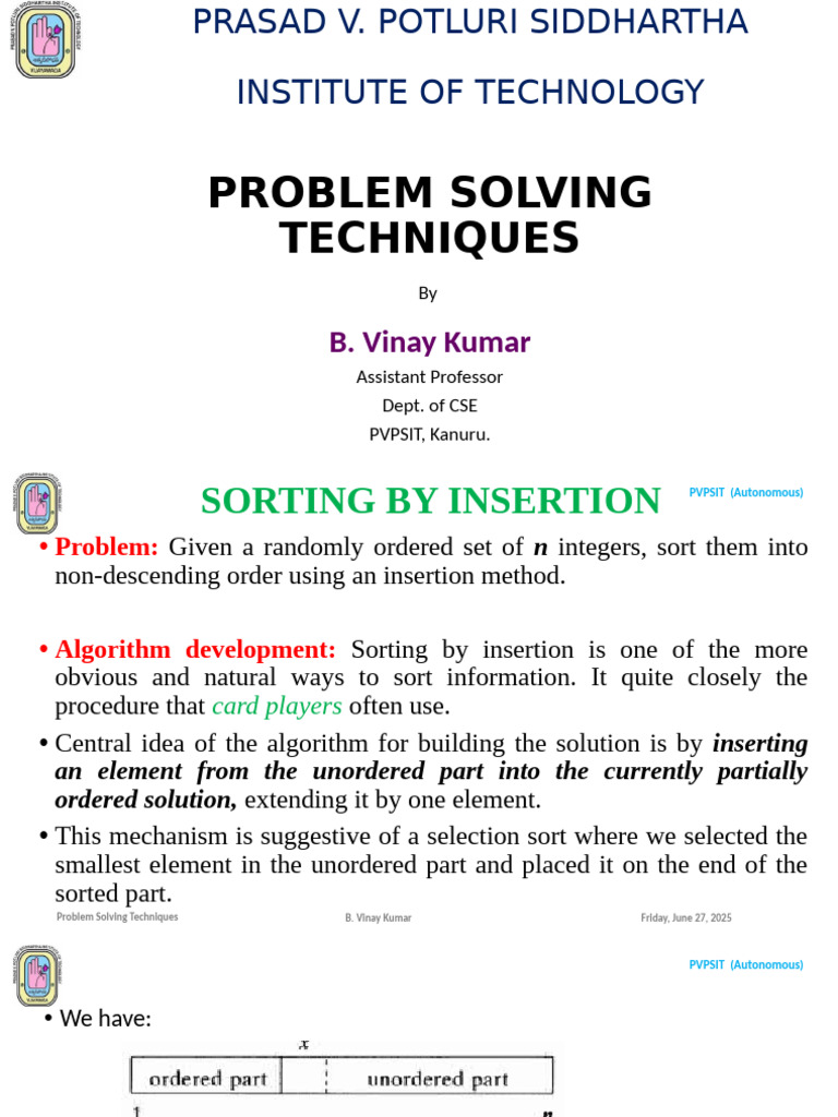 4 Sorting by Insertion | PDF | Computer Programming | Algorithms And ... image.