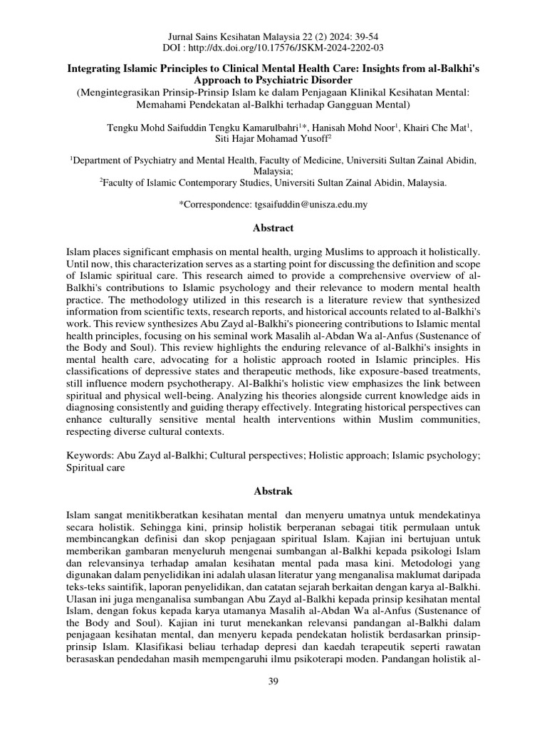 Integrating Islamic Principles in Mental Health | PDF | Obsessive ...