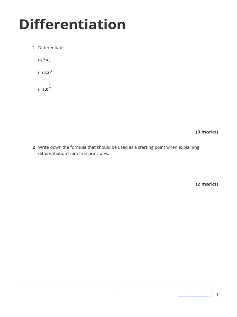 Differentiation Exercises As | PDF | Derivative | Equations