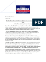 Morrisey Releases Proposals To Improve Ethics in State Government and Reduce Voter Fraud