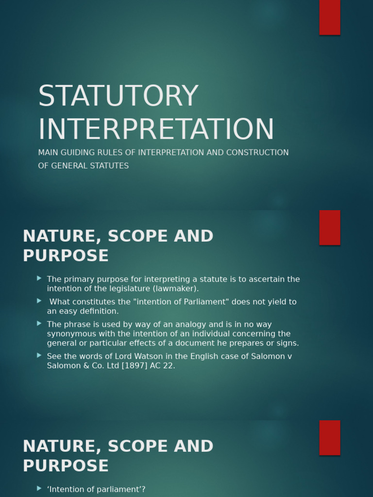Statutory Interpretation | PDF | Statutory Interpretation | Plain ...