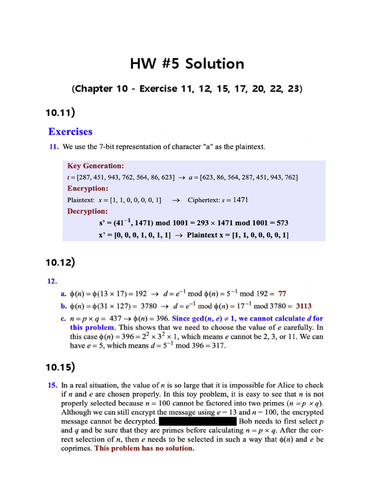 HW #5 Solution | PDF