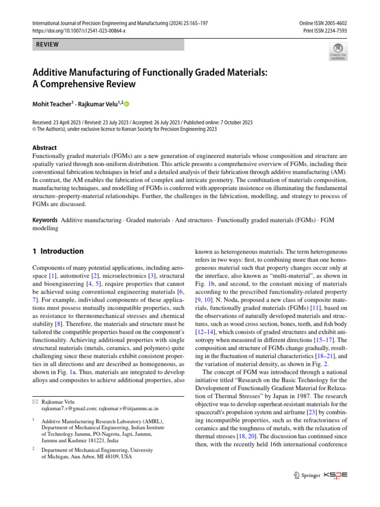Additive Manufacturing of Functionally Graded Materials | PDF ...