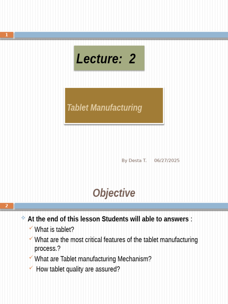 Tablet Manufacturing Process Overview | PDF | Tablet (Pharmacy) | Sugar ...