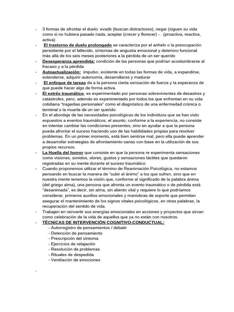 Estrategias para afrontar el duelo emocional | PDF | Dolor | Las emociones
