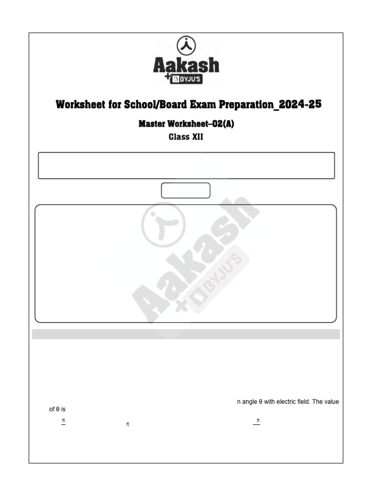 Class XII Physics Exam Worksheet: Capacitance | PDF | Capacitance ...
