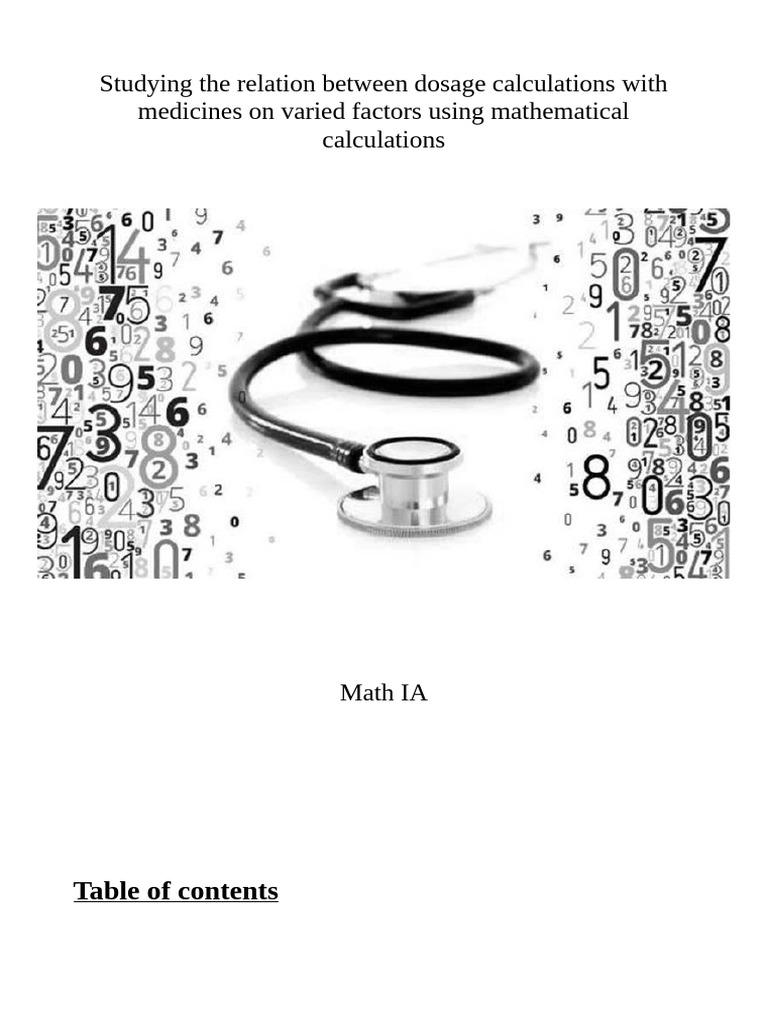 Math | PDF | Dose (Biochemistry) | Chemistry