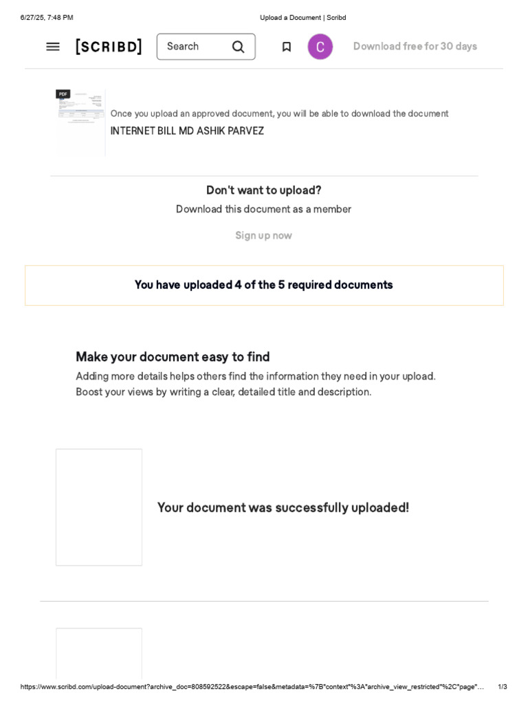 Document Upload and Download Guide | PDF | Scribd | Cyberspace