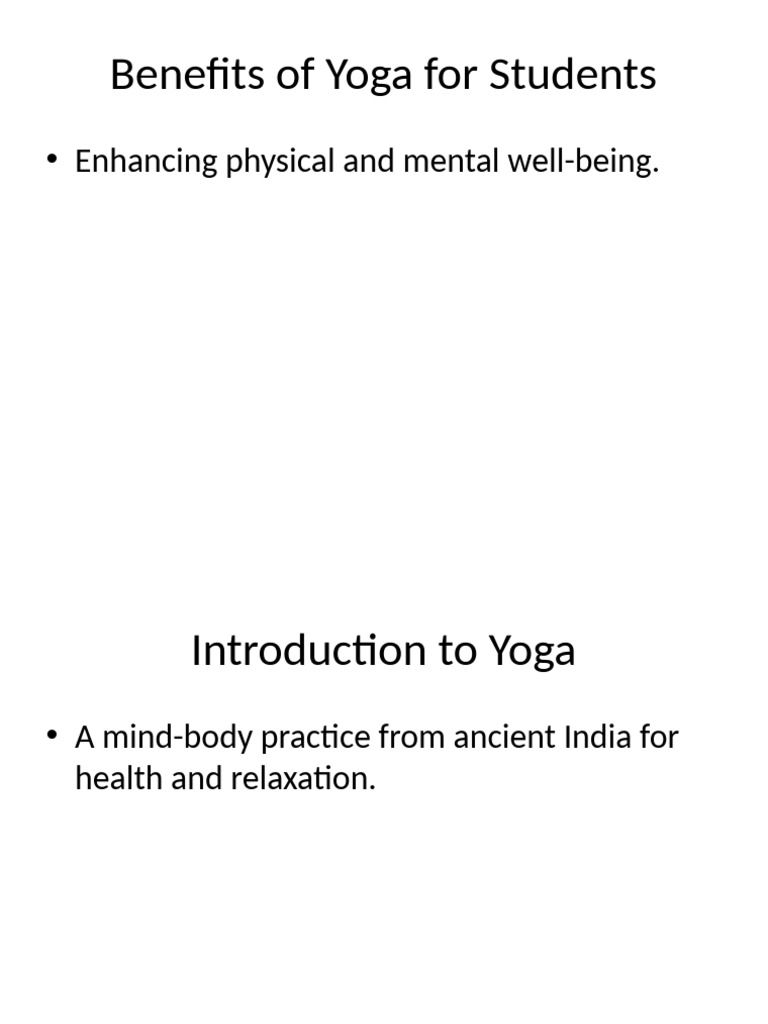 Benefits of Yoga For Students | PDF