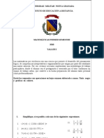 DESARROLLO ACTIVIDAD COMPLEMENTARIA PRIMER PARCIAL MATEMATICAS CARLOS JULIO PINEDA GRANADOS d0104350 TALLER_I