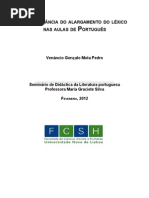 A importância do alargamento do léxico nas aulas de Português