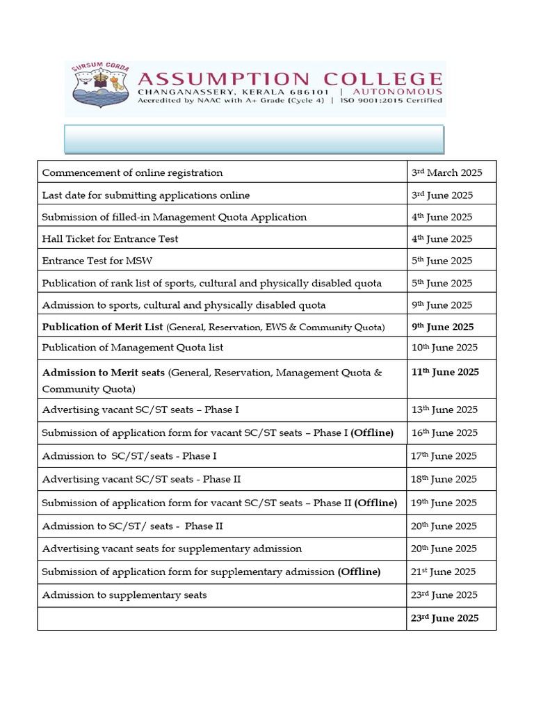 PG Sports Admission Schedule 2025 | PDF