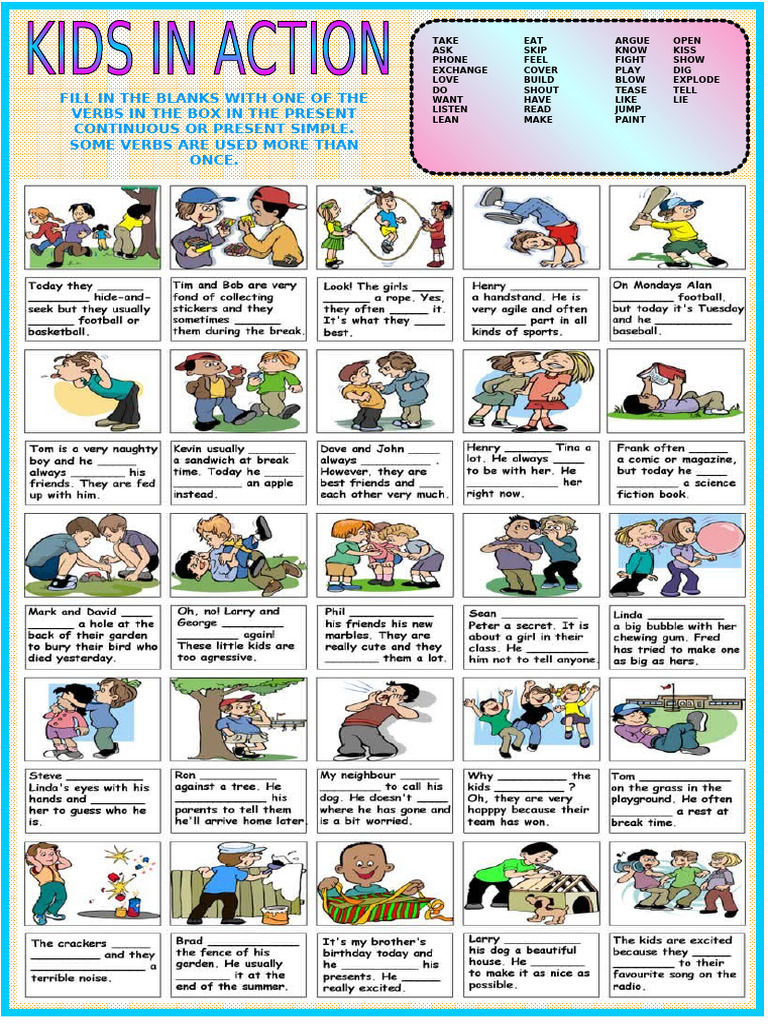 Action Verbs 07 - Worksheet | PDF
