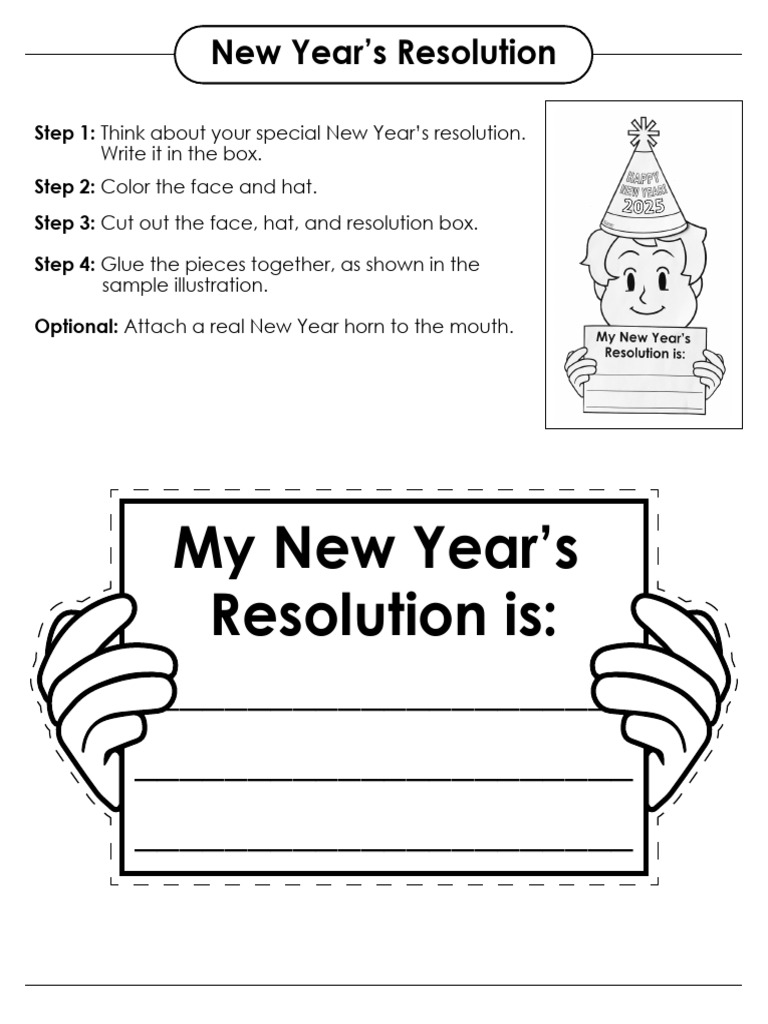 New Year’s Resolution Craft Guide | PDF