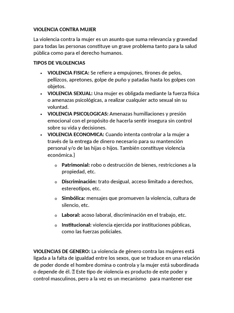 Violencia de Género y su Impacto Social | PDF | Violencia | La ...