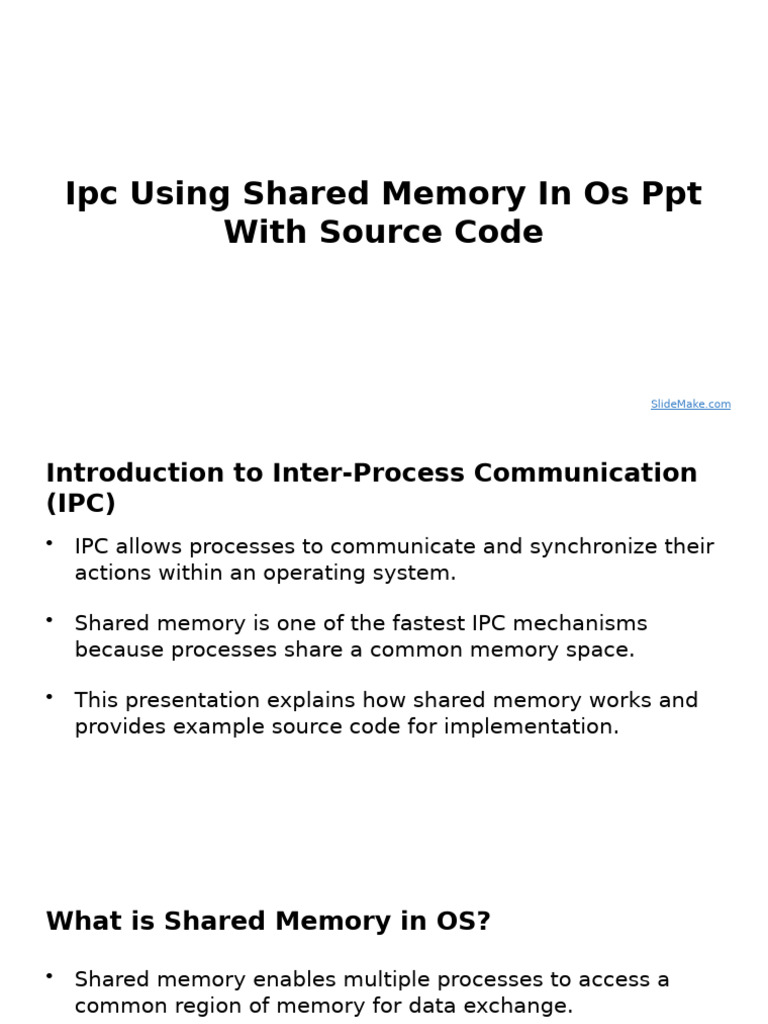 IPC via Shared Memory Overview | PDF | Operating System | Process ...
