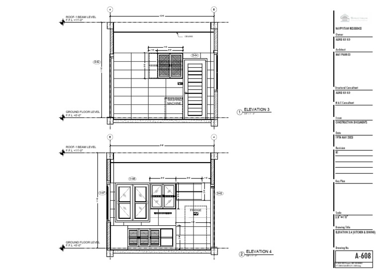 Kitchen & Dining Elevation Plans | PDF