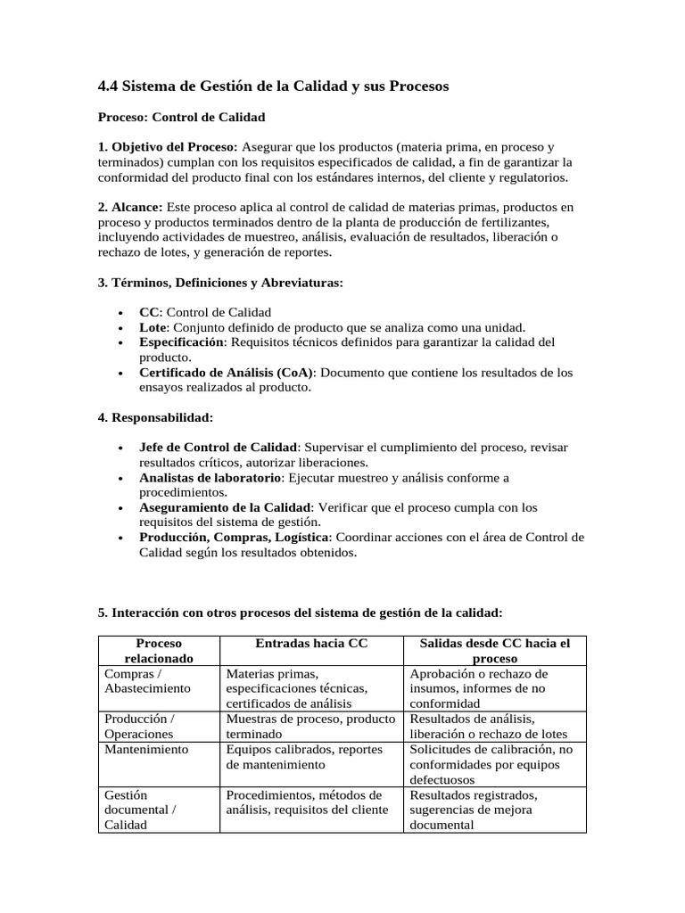 4.4 SGC y Sus Procesos CC | PDF | Calidad (comercial) | Sistema de ...