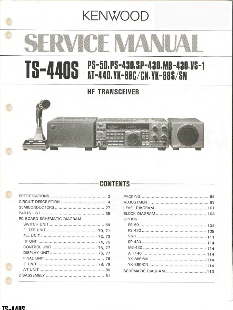 Kenwood Ts 440s Service Manual | Frequency Modulation | Amplifier