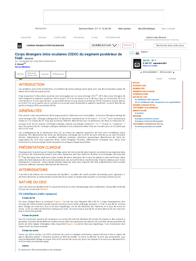 CEIO : Gestion des Accidents Oculaires | PDF | Tomodensitométrie | Œil
