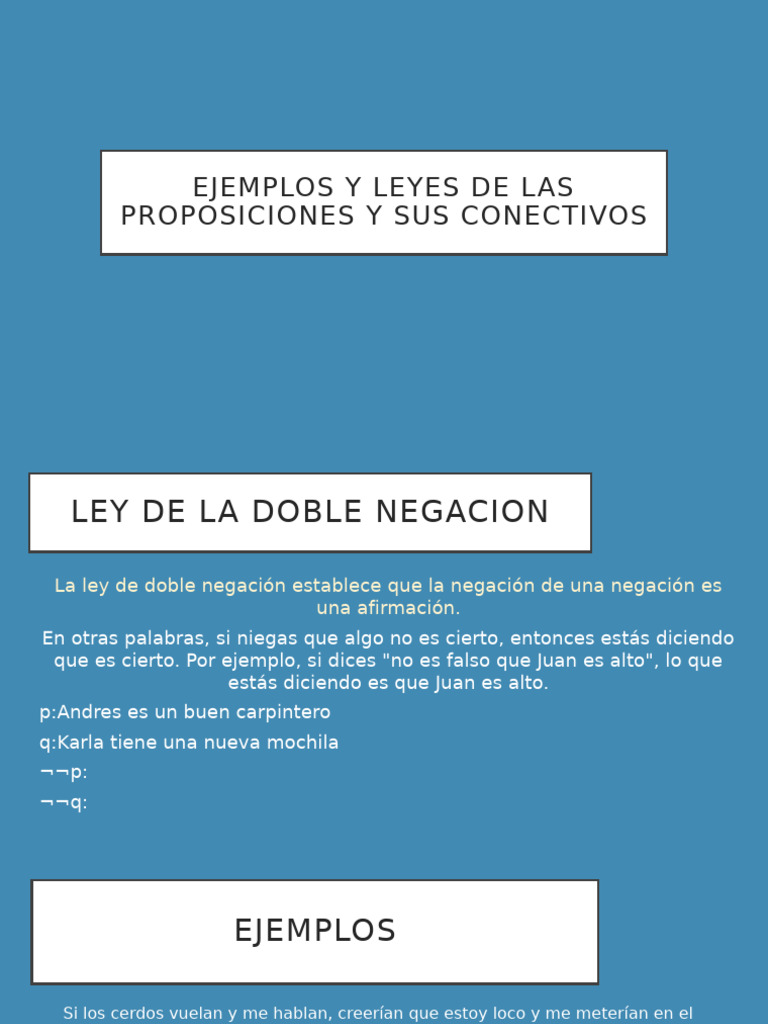 Ejemplos y Leyes de Las Proposiciones | PDF