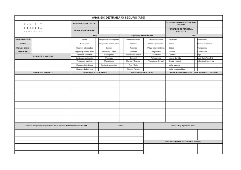 Dgth-Sst-Fo-61 Formato de Ats | PDF | Herramientas